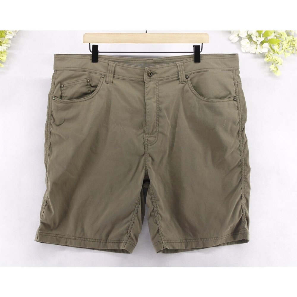 Prana Men's Shorts Brion Nylon Blend Hiking Outdoor Khaki Pockets Sz 40WX9
